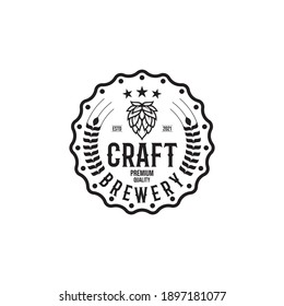 Brewery Logo Design Concept. Universal Craft Beer Badge Logo