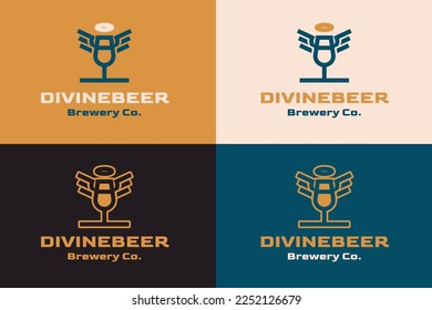 Brewery logo design. Vector Illustration.