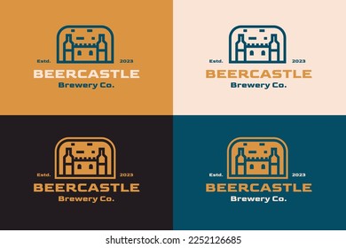 Brewery logo design. Vector Illustration.
