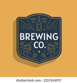 Brewery logo design. Vector Illustration.