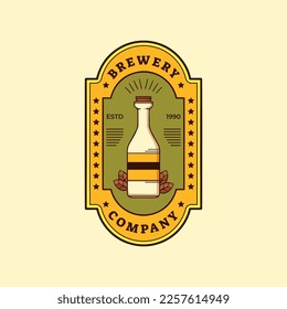 Diseño del logo de la cervecería. Ilustración vectorial.