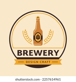 Brauereilogo-Design. Vektorgrafik.