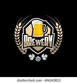 Brewery logo emblem design vector .