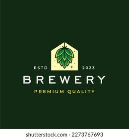 Brewery logo vector hipster retro vintage label illustration