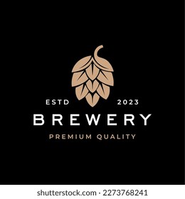 Brewery logo vector hipster retro vintage label illustration