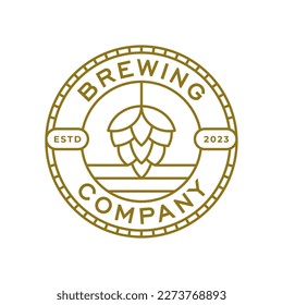 Brewery logo vector hipster retro vintage label illustration