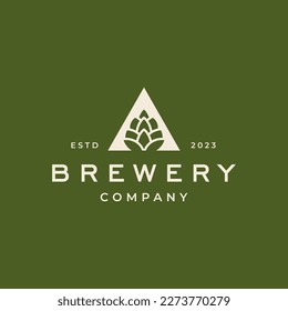 Brewery logo vector hipster retro vintage label illustration