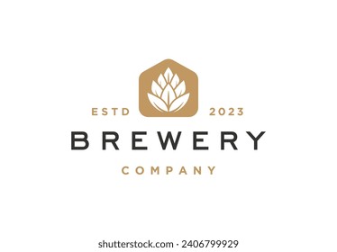 Brewery logo vector hipster retro vintage label illustration