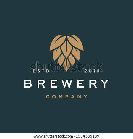 brewery logo vector hipster retro vintage label illustration