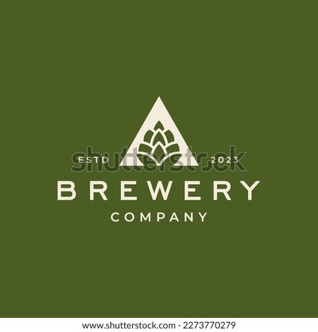Brewery logo vector hipster retro vintage label illustration