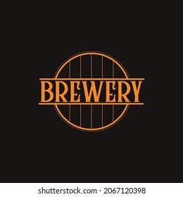 brewery logo with wine barrel element. simple and modern.