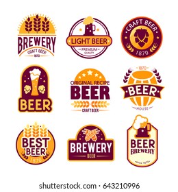 Brewery logos and emblems design. vector illustration.