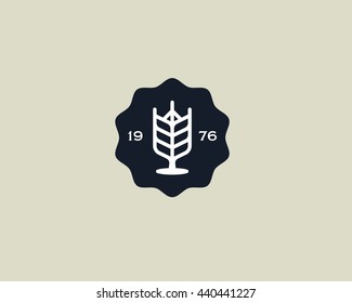 Brewery logotype. Beer vector logo design template. Pub modern symbol. Stylized mug of beer badge emblem. 