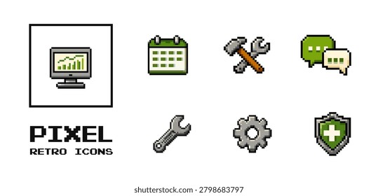 Brewery Management Pixel Icons for Dashboard Settings Maintenance and Safety