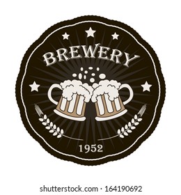 Brewery modern brown label isolated on white badge