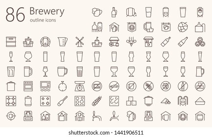 Brewery outline icon dset. Was created with grids for pixel perfect (if use minimal icon size 128x128px )