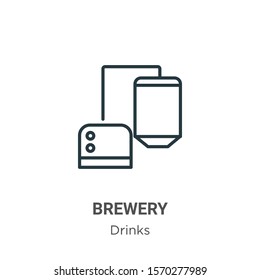 Brewery outline vector icon. Thin line black brewery icon, flat vector simple element illustration from editable drinks concept isolated on white background