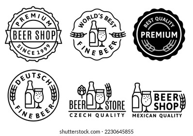 Brewery stamp, emblem. Beer round vector sign