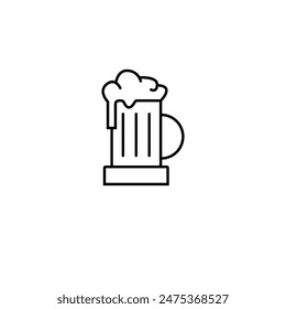 Brewery Vector Line Icons Set. Beer Bottle, Glass, Barrel, Six-pack, 