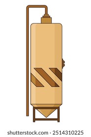 Brewery. Vintage brewing machine concept. Beer making process equipment, machinery symbol suitable for game asset, infographic or book print. Isolated vector illustration