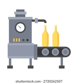 Cervecería. Concepto de máquina de elaboración de cerveza Antiguas. Equipo de proceso de fabricación de cerveza, símbolo de maquinaria adecuado para activos de juego, infografía o impresión de libros. Ilustración vectorial aislada