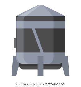 Cervecería. Concepto de máquina de elaboración de cerveza Antiguas. Equipo de proceso de fabricación de cerveza, símbolo de maquinaria adecuado para activos de juego, infografía o impresión de libros. Ilustración vectorial aislada
