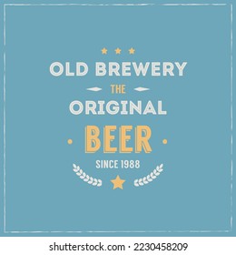 Brewery, vintage font. Custom handwritten words Retro textured hand drawn typeface Vector illustration Original Design