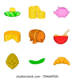 Brewfest drink icons set. Cartoon set of 9 brewfest drink vector icons for web isolated on white background