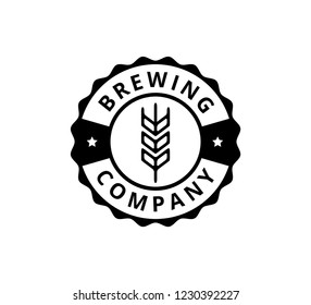 Brewing Badge Bottle Cap Shape Vector Logo Design Inspiration Or Illustration Template For Seal Or Trade Marker