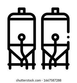 Brewing Barrels Icon Vector. Outline Brewing Barrels Sign. Isolated Contour Symbol Illustration