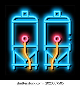 Brewing Barrels neon light sign vector. Glowing bright icon Brewing Barrels sign. transparent symbol illustration