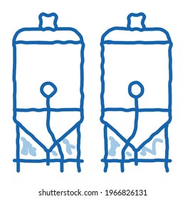 Brewing Barrels sketch icon vector. Hand drawn blue doodle line art Brewing Barrels sign. isolated symbol illustration