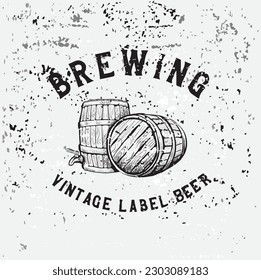 brewing beer vintage logo design