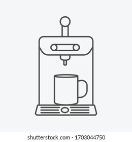 Brewing coffee machine icon isolated on background. Coffeemaker symbol modern, simple, vector, icon for website design, mobile app, ui. Vector Illustration
