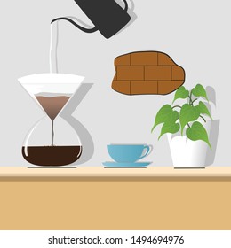 Brewing coffee with pour over methode