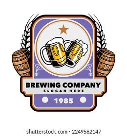 Brewing company beer label illustration
