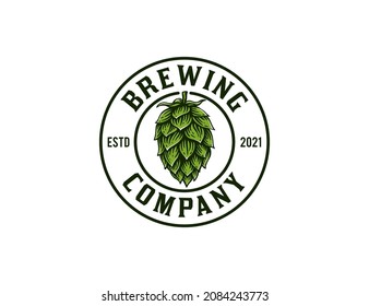 Brewing company logo template. Hop flower logo