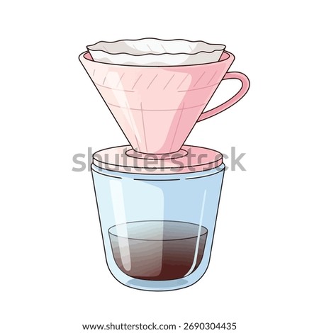 Brewing delicious pour over coffee with a stylish pink dripper and glass carafe for a cozy morning ritual