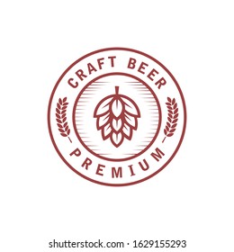 Brewing emblem logo Premium Vector