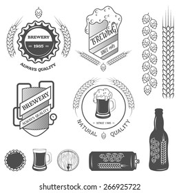 Brewing emblems, labels and design elements. EPS 8.