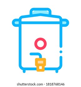Brauereigerät Symbol Vektor. Warenzeichen für Bierbraueinrichtungen Farbisolierte Farbwiedergabe-Symbol-Illustration