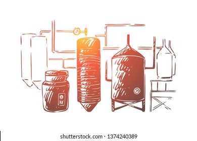 Brewing equipment, lager making process automation, brewery craft, distillery, booze factory, boiling and cooling