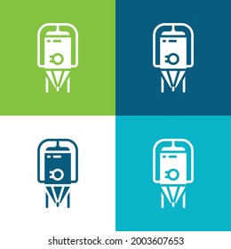 Brewing Flat four color minimal icon set