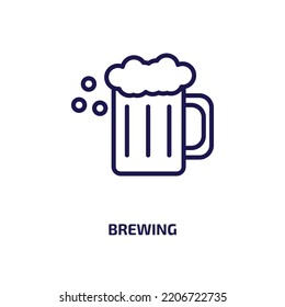 brewing icon from activity and hobbies collection. Thin linear brewing, drink, mug outline icon isolated on white background. Line vector brewing sign, symbol for web and mobile