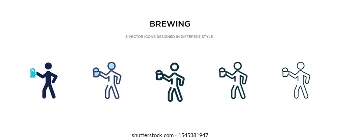 brewing icon in different style vector illustration. two colored and black brewing vector icons designed in filled, outline, line and stroke style can be used for web, mobile, ui