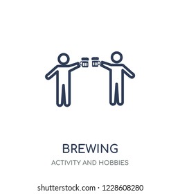 Brewing icon. Brewing linear symbol design from Activity and Hobbies collection. Simple outline element vector illustration on white background.
