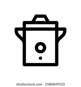 Brewing kettle. Editable stroke vector icon.