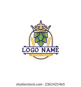 Brewing logo company, King, vector design