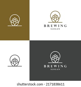 Brewing logo icon flat design template 