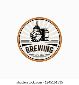 Brewing logo illustration vector template